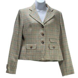LOFT Ann Taylor Women's Vintage Style Plaid Blazer Single Breasted Jacket Size 6